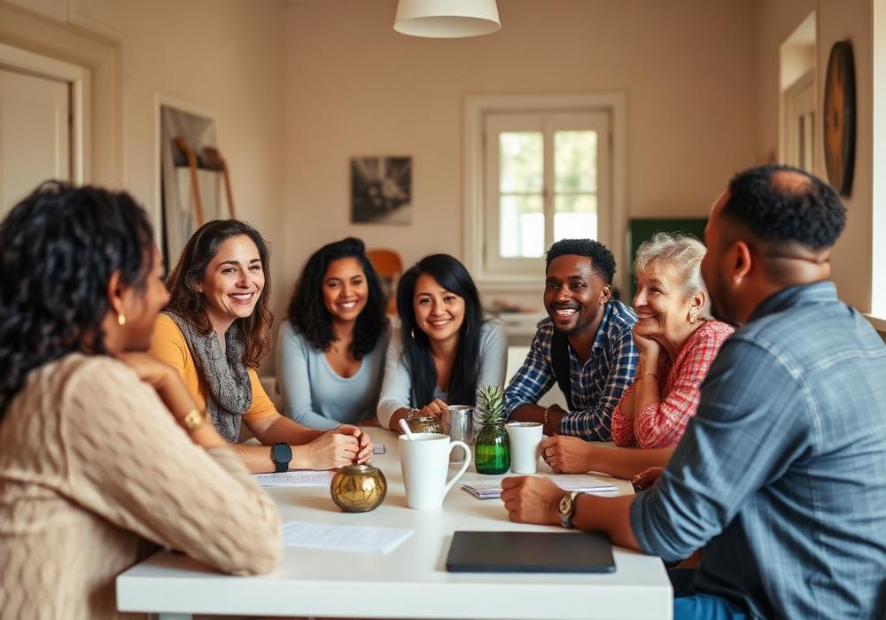 Reunión de comunidad y trabajo en equipo